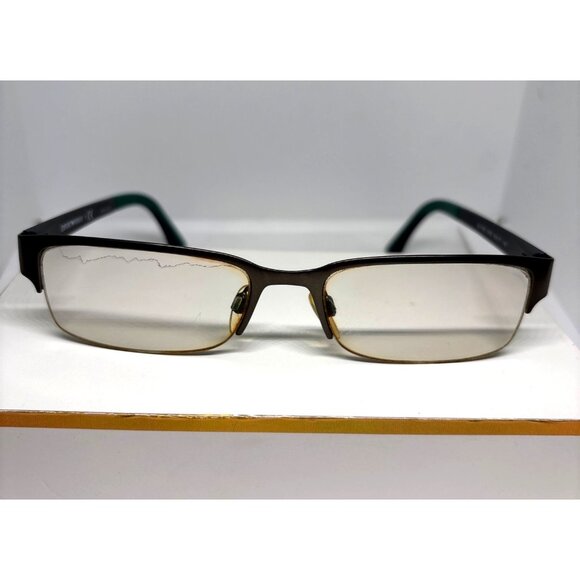 Emporio Armani Rectangular Semi-Rimless Eyeglass Frames EA1033 3003 53mm Case - Picture 7 of 8
